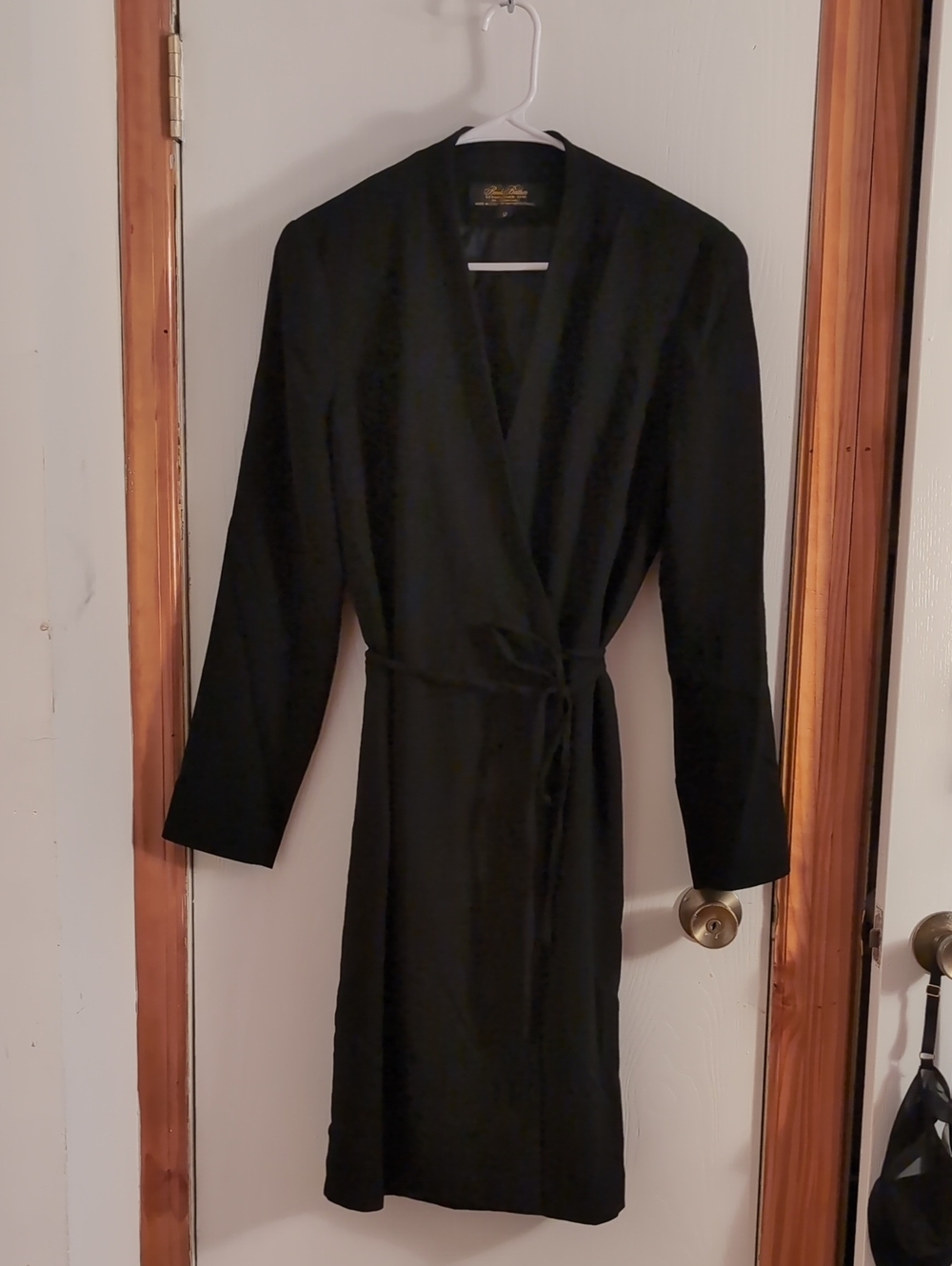 Brooks Brothers Black Wool Wrap Dress